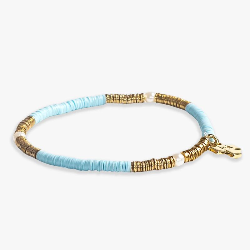 Rory Gold with Pearls Bracelet Light Blue