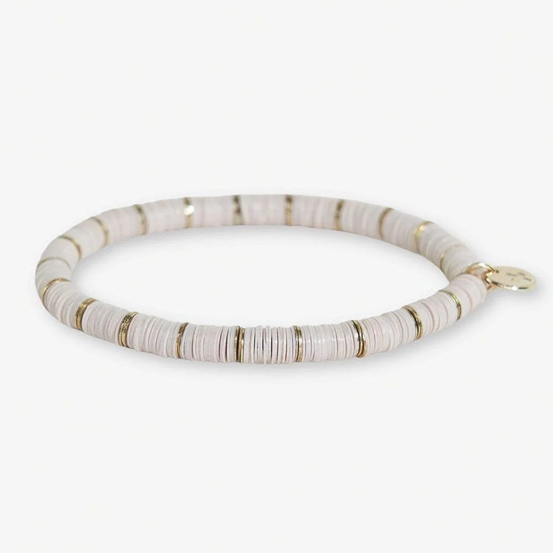 Grace Half and Half Color Block Stretch Bracelet Cream
