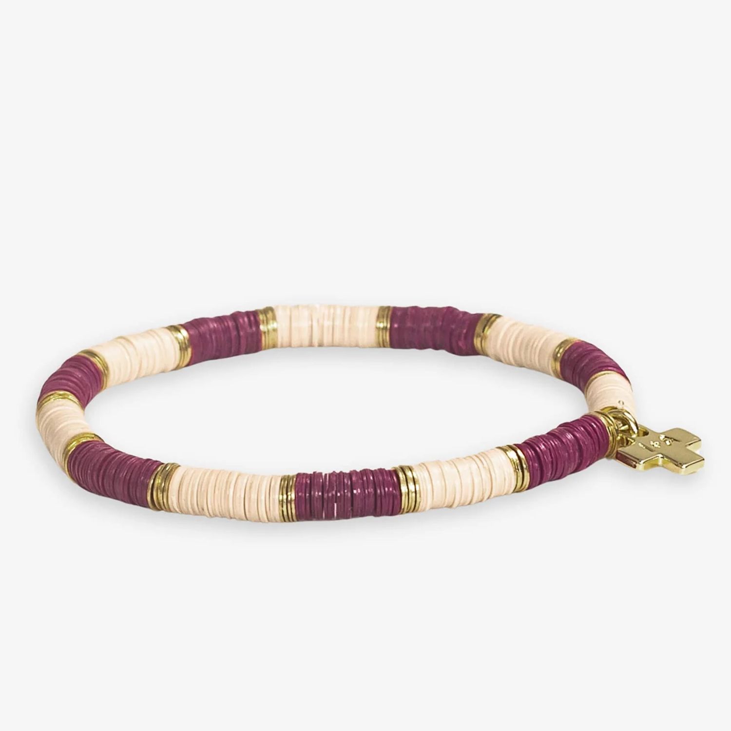 Grace Two Color Block Bracelet Port/Ivory