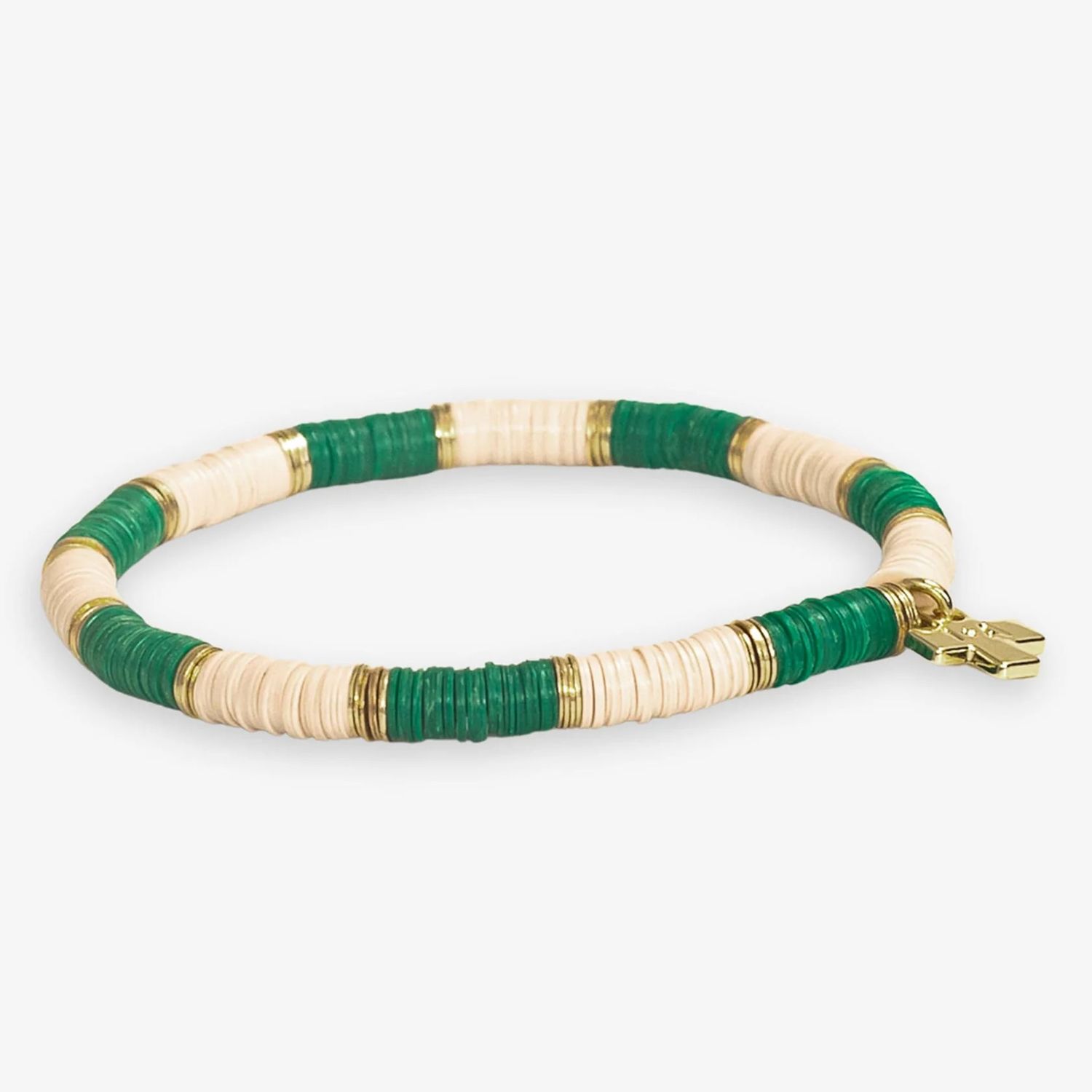 Grace Two Color Block Bracelet Kelly Green/Ivory