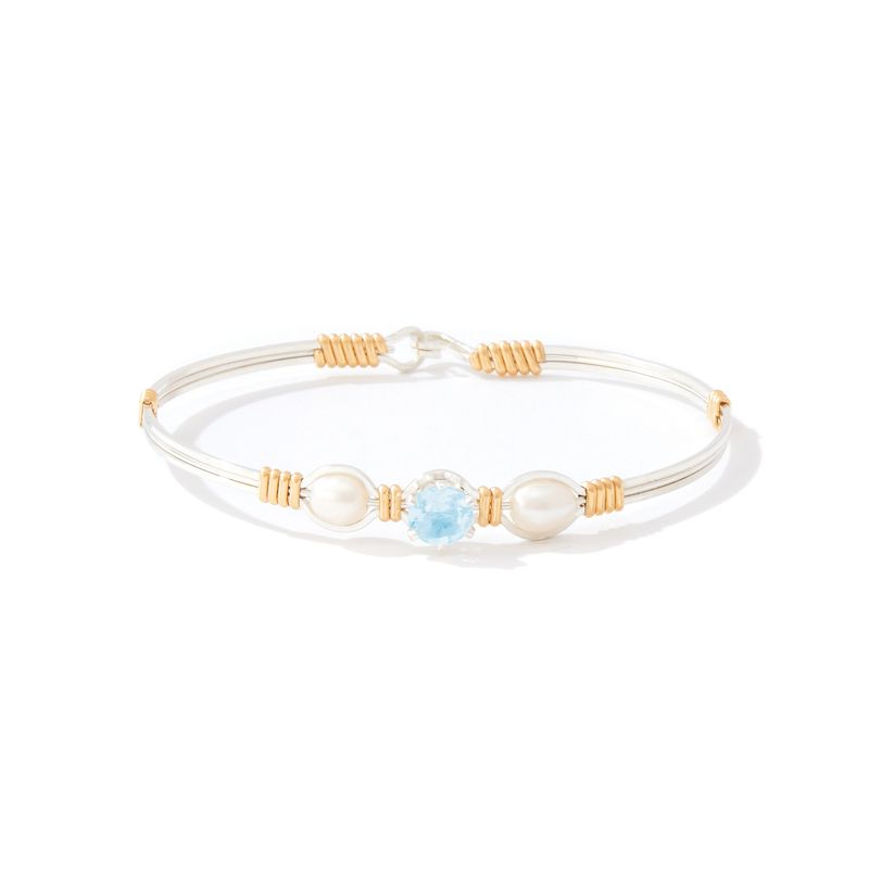 Puppy Love Bracelet Silver/Gold Wraps - Blue Zircon, 7.0