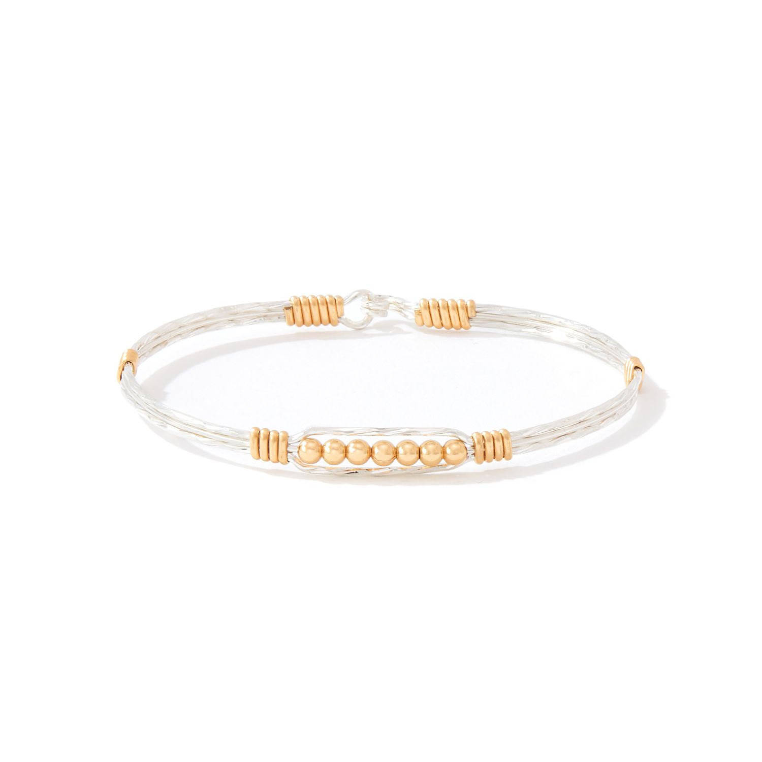 Power of Prayer Bracelet Silver-Gold Wraps &amp; Beads 6.75