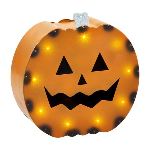 Rust Tin Pumpkin Lantern W/Light