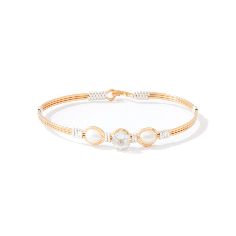 Puppy Love Bracelet Gold/Silver Wraps - White Topaz 7.5