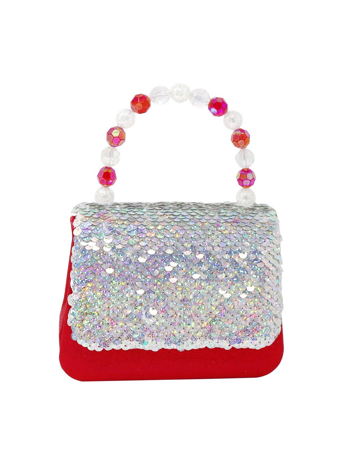 Red  &amp; Silver Sequin Handbag