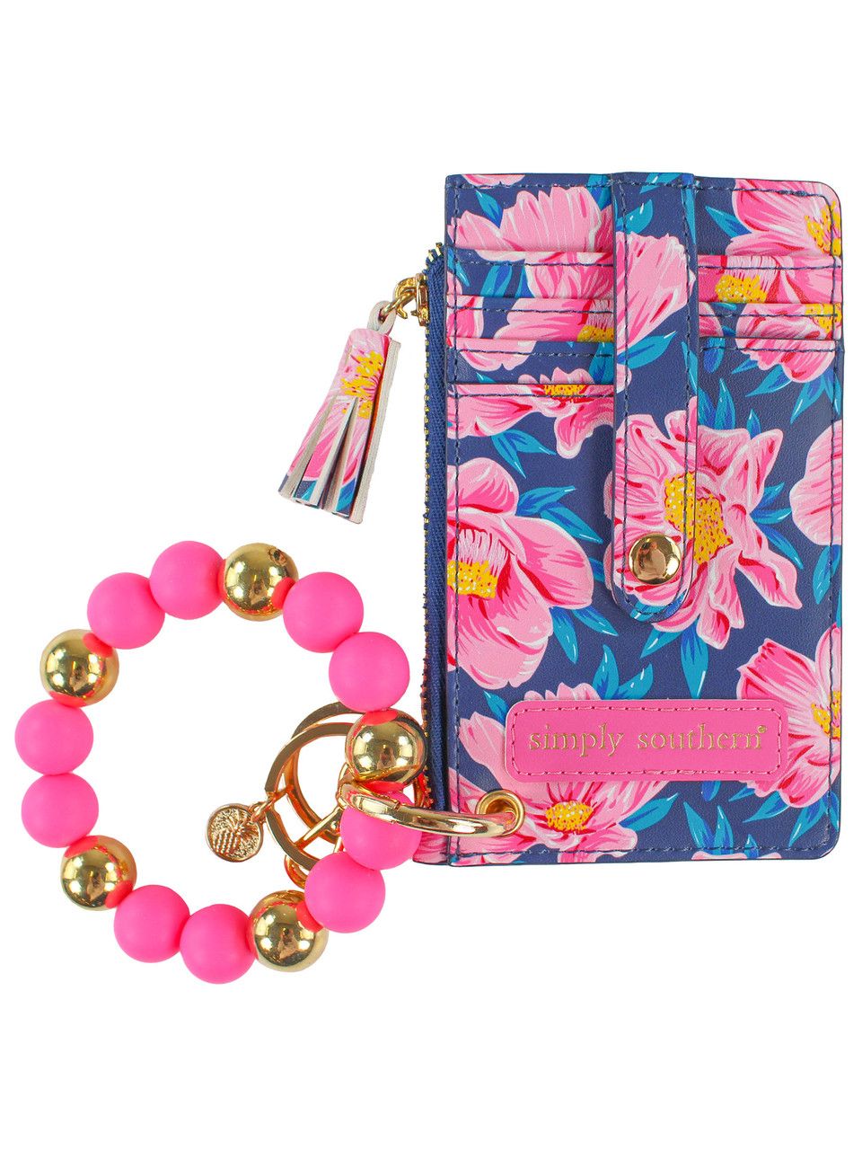 Bead Bangle Wallet, Pink Bloom