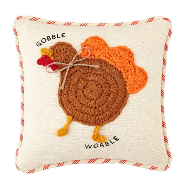 Turkey Thanksgiving Crochet Pillow