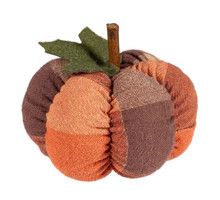 Rust Checkered Plush Pumpkin