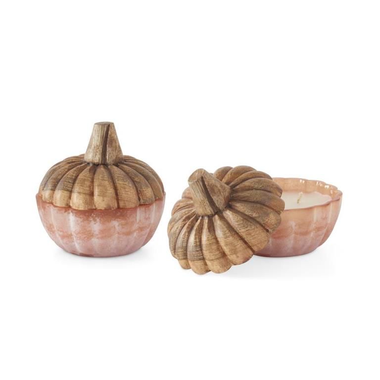 Powdered Glass Pumpkin Candle, Balsam Cedar Wood