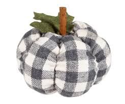 Gray Check Plush Pumpkin