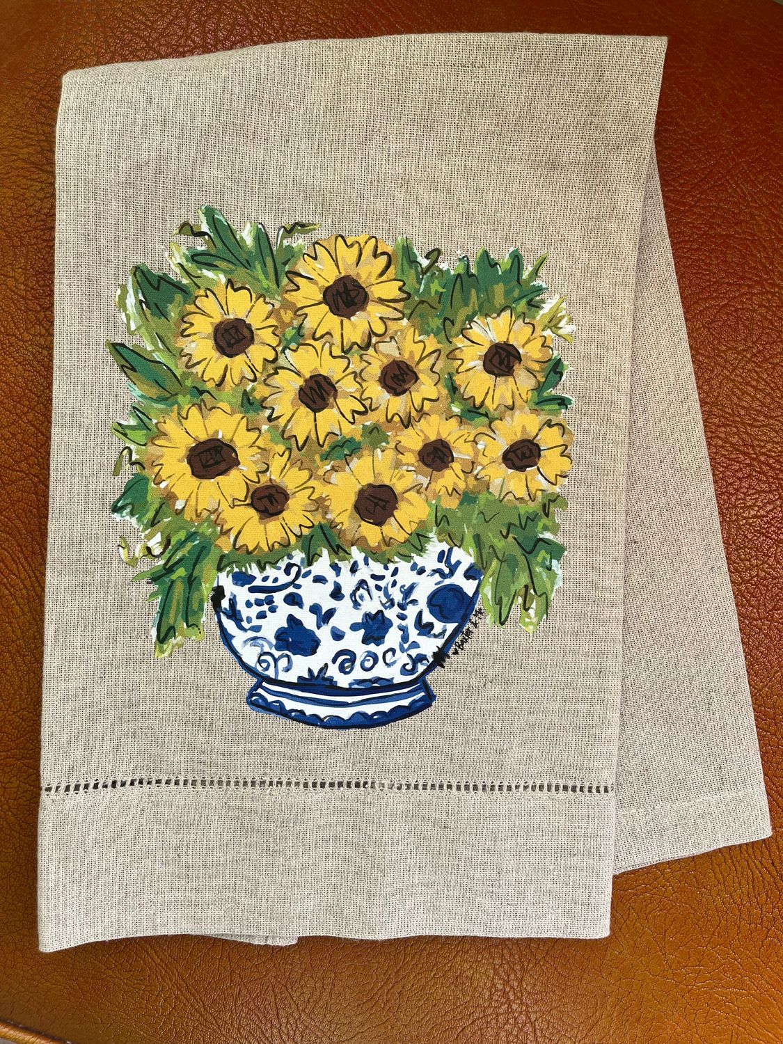 Baxter &amp; Me Tea Towel, Sunflowers in Vase