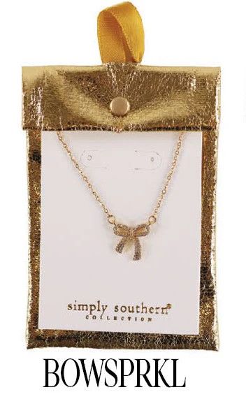Necklace Dainty, Bow Sparkle