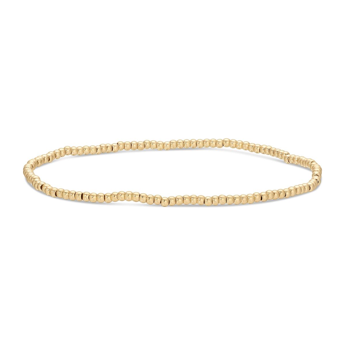 2mm Stretch Bead Bracelets, Gold