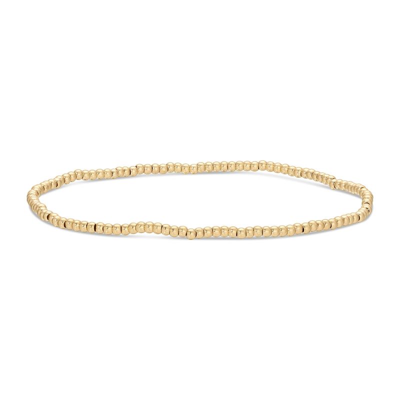 2mm Stretch Bead Bracelets, Gold