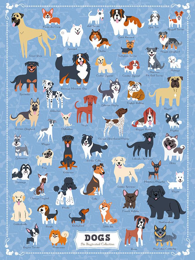 Puzzle, Illustrated Dogs