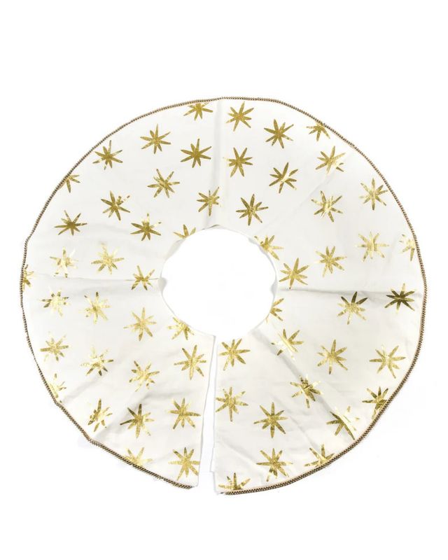 Tree Skirt, Gold Star Pattern