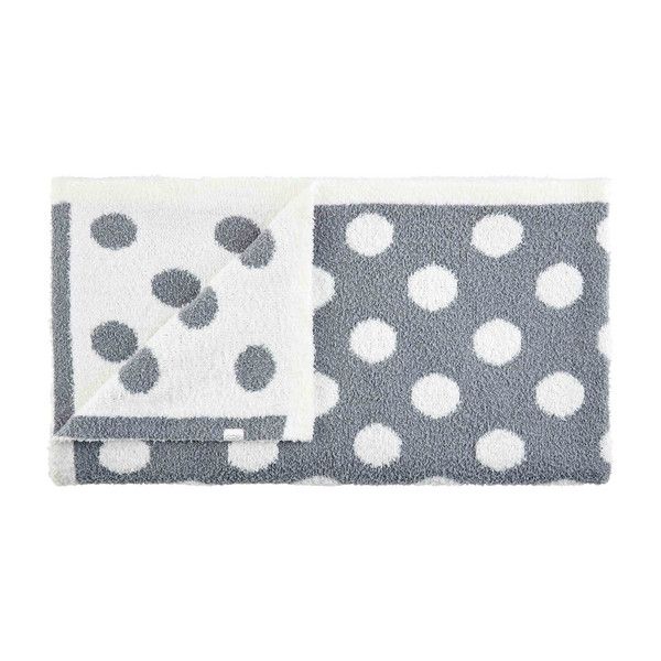 Gray Polka Dot Chenille Blanket