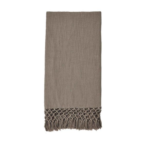 Gray Macrame Throw Blanket