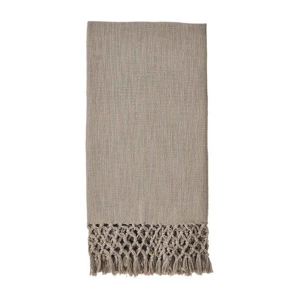 Taupe Macrame Throw Blanket