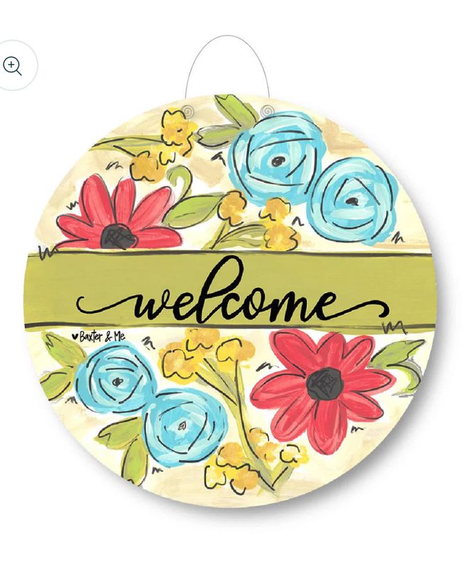 Door Hanger, Welcome Green Stripe