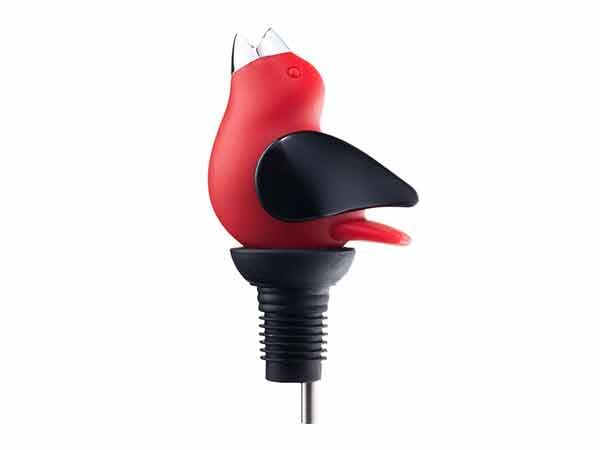 ChirpyTop Wine Pourer, Red/Black