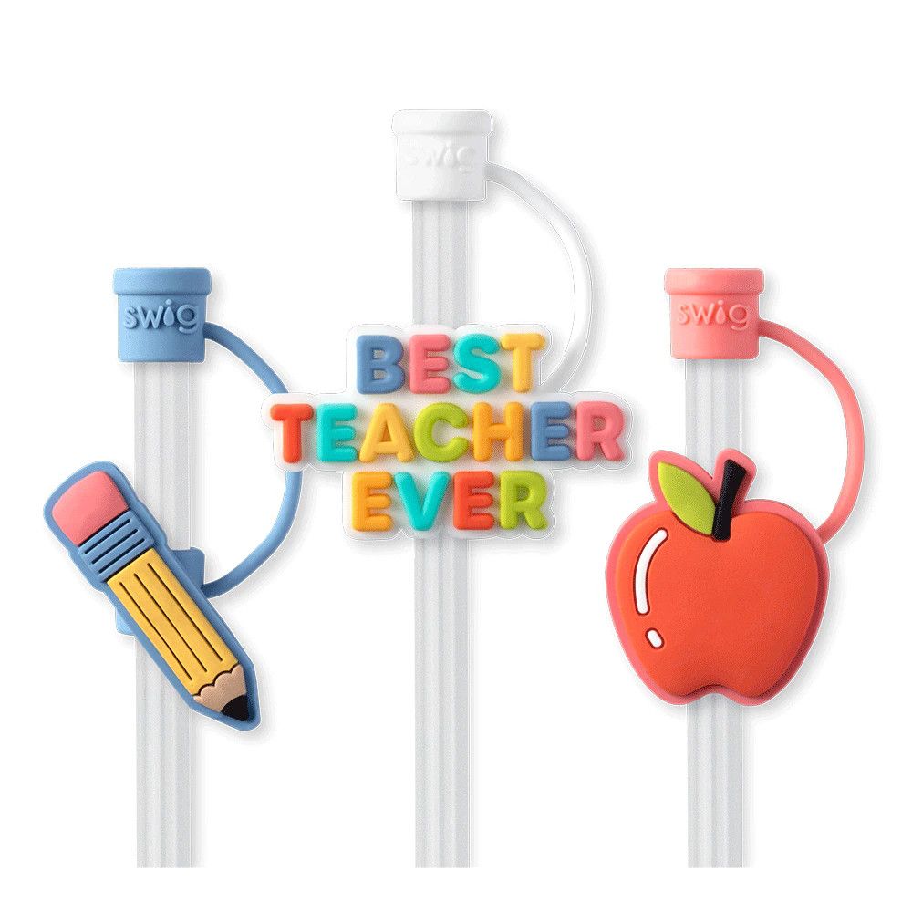 Straw Topper Set, Teacher Life