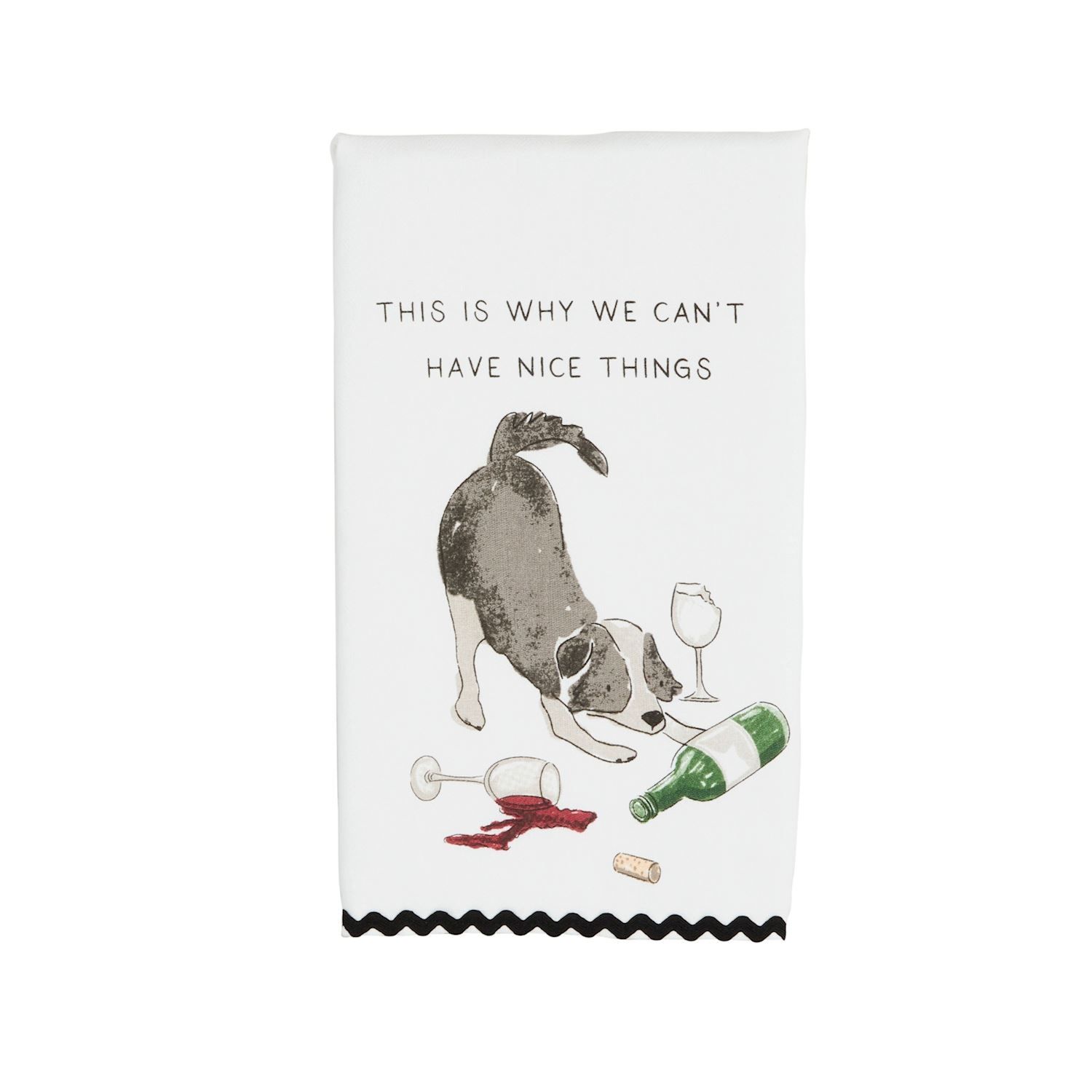 Spilled Wine Towel Dog Ric-Rac Towel