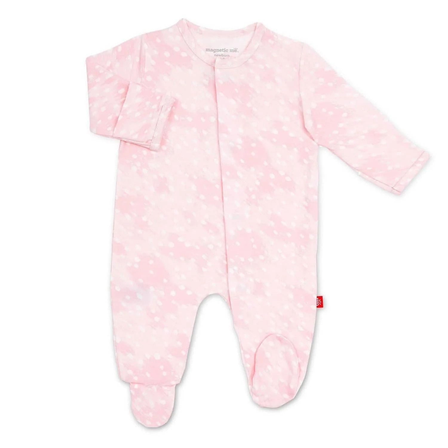 Magnetic Footie, Pink Doeskin, Size: NB
