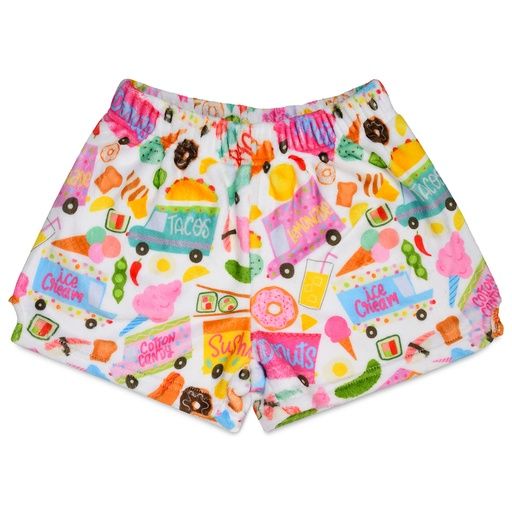 Plush Shorts - Food Truck Fun, Size: XS  (4-6)