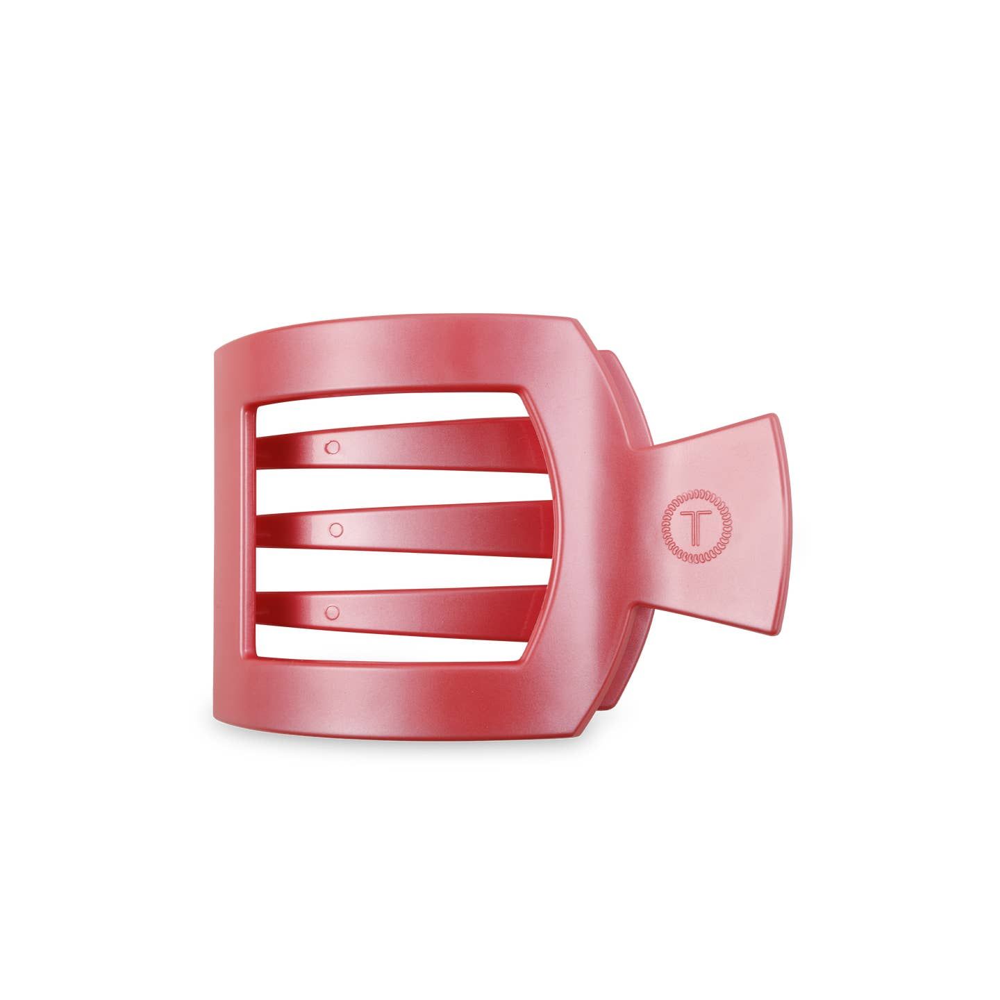 Calming Coral Square Flat Hair Clip Medium