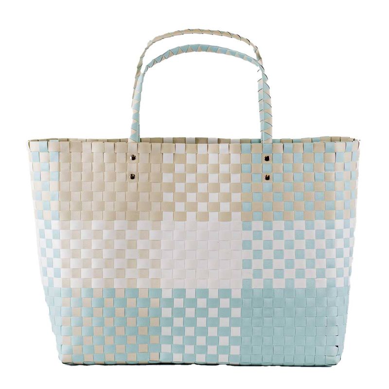 Heather Woven Beach Tote, Sky