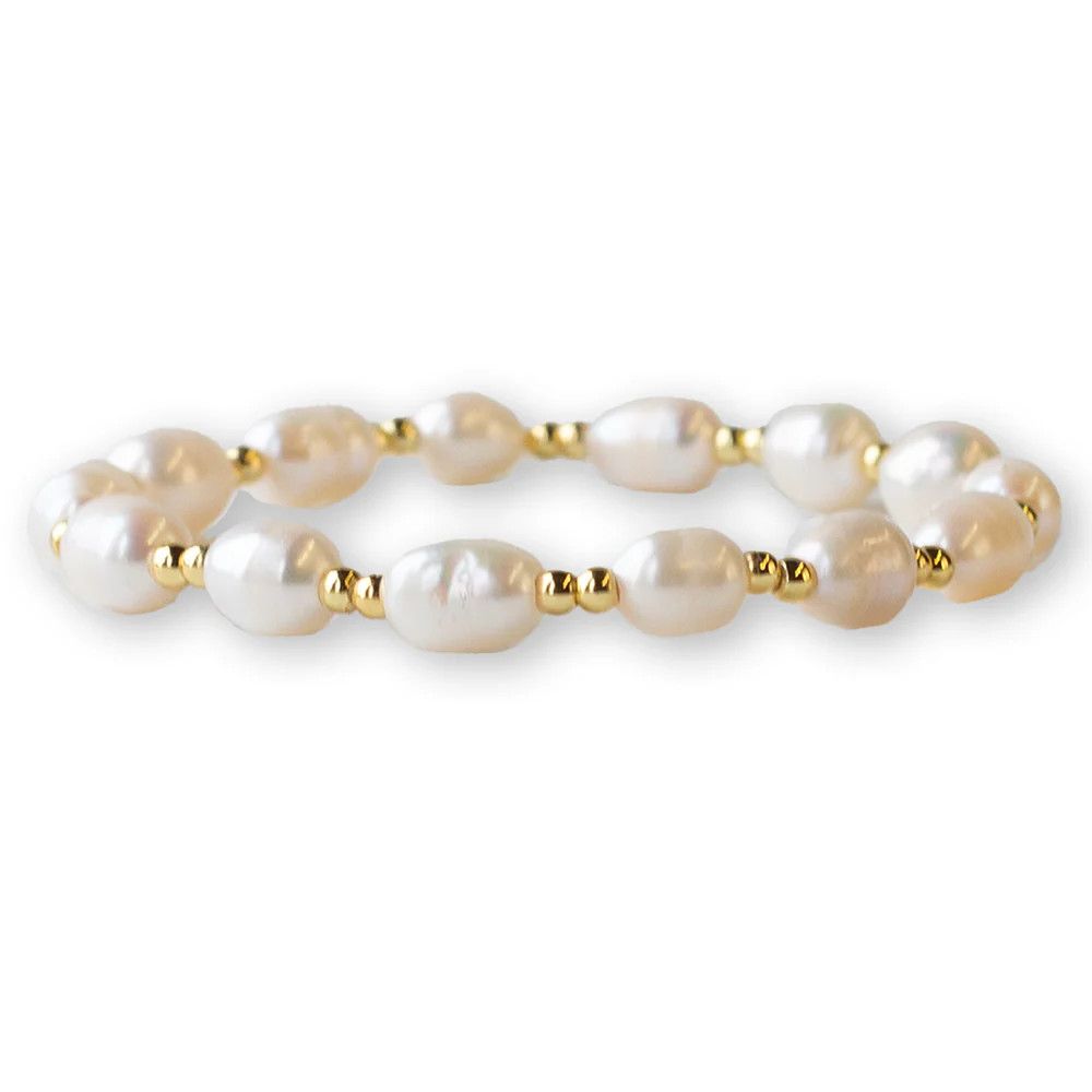 Gilded Gold Bracelet-Duo, Pearl