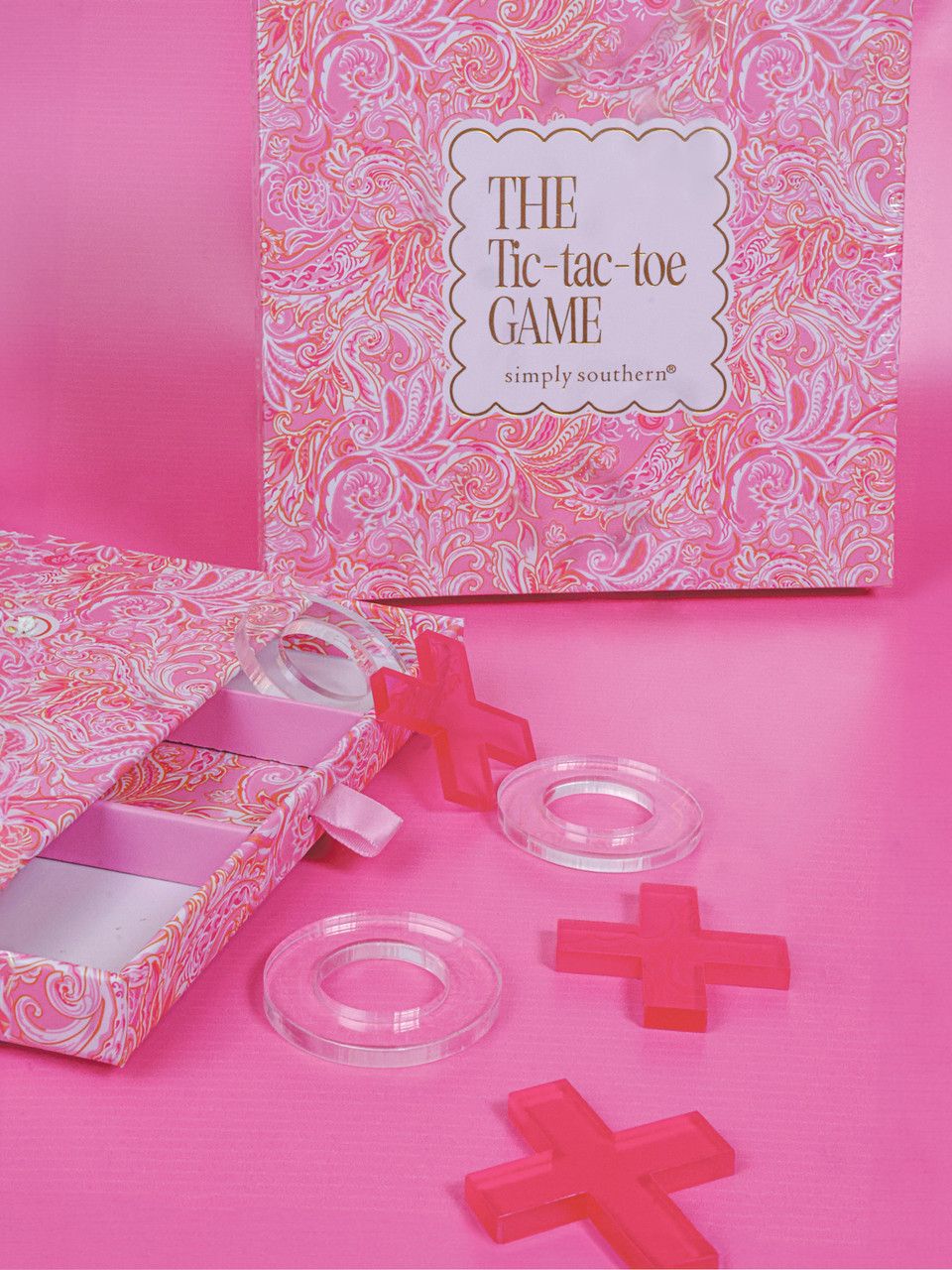 Tic Tac Tie Game, Pink Paisley