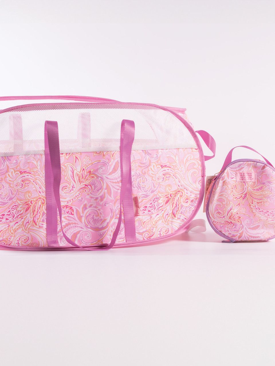 Pop Up Tote, Pink Paisley
