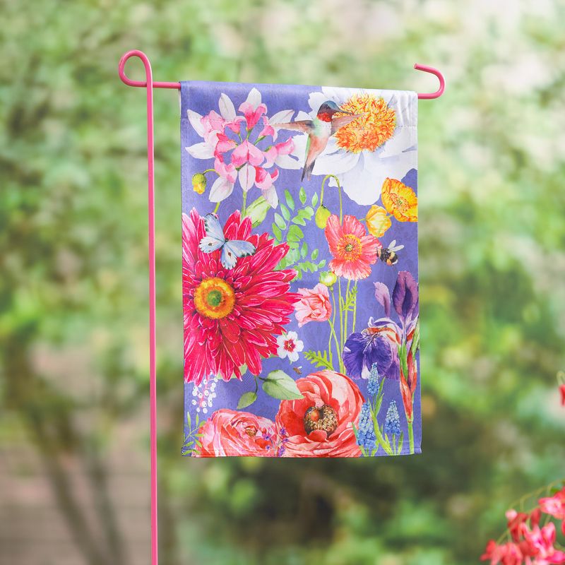 English Garden Florals Garden Suede Flag