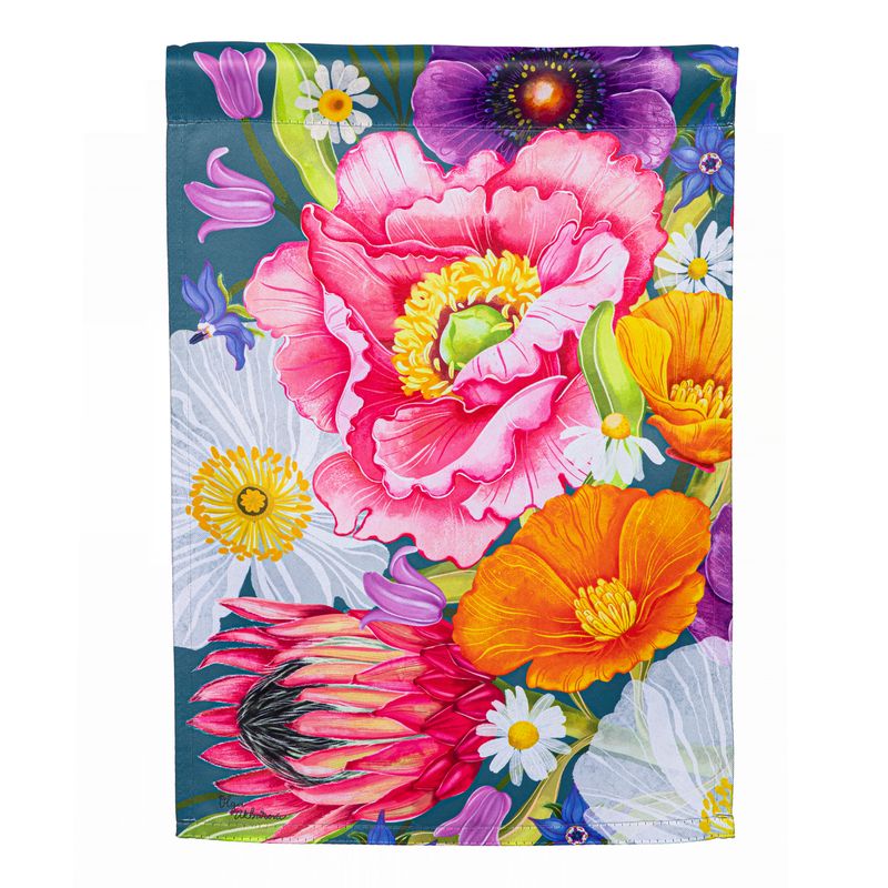 Bold Flowers Suede Garden Flag