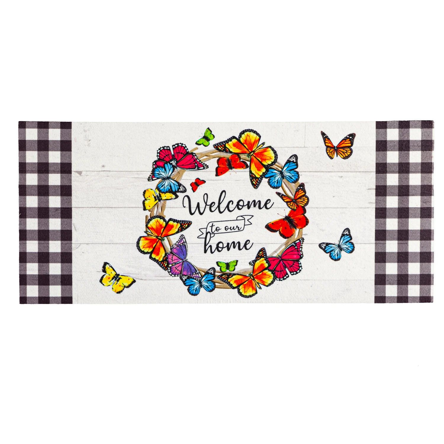 Switch Mat, Butterfly Welcome Wreath