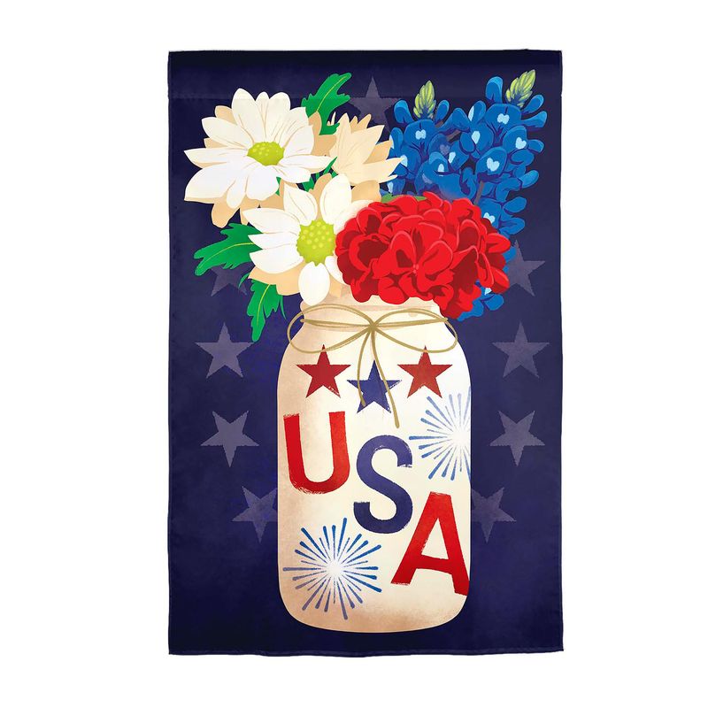USA Mason Jar Suede Garden Flag