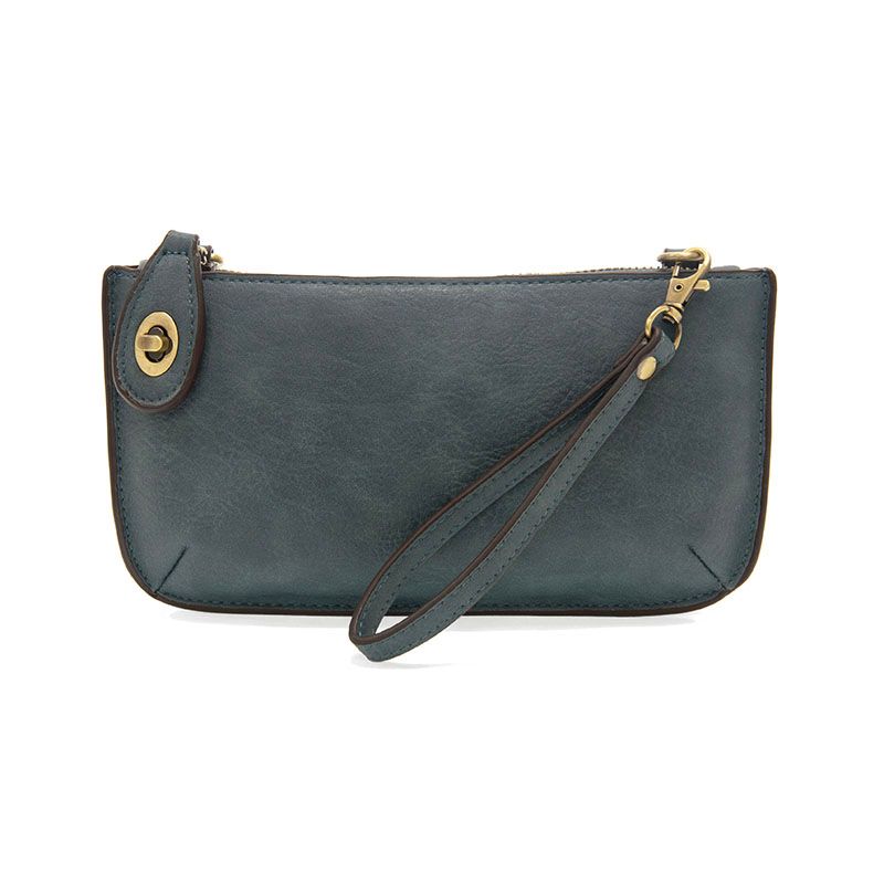 Mini Crossbody Wristlet Clutch, Washed Denim