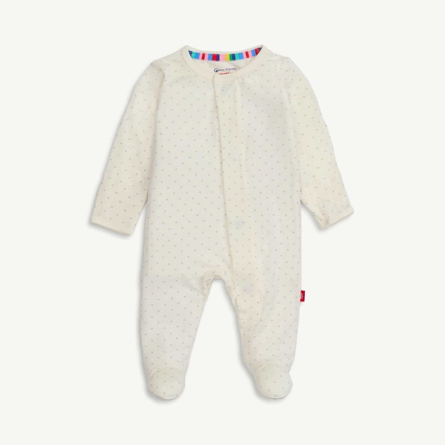 Magnetic Footie, Cream Pin Dot, Size: NB