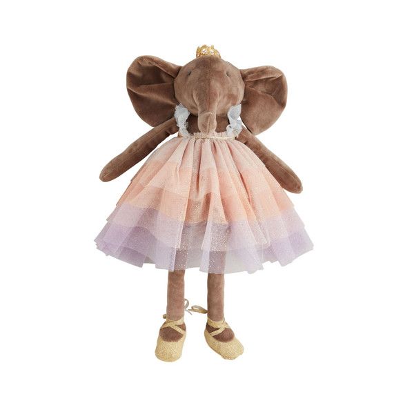Poppy Elephant Velvet Princess Plush