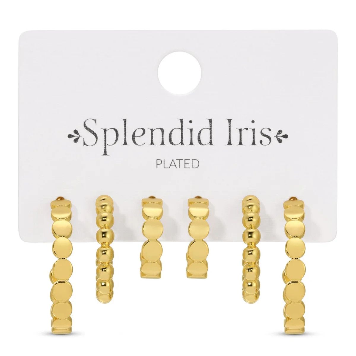 Combo 3, Assorted Dot Hoops Gold