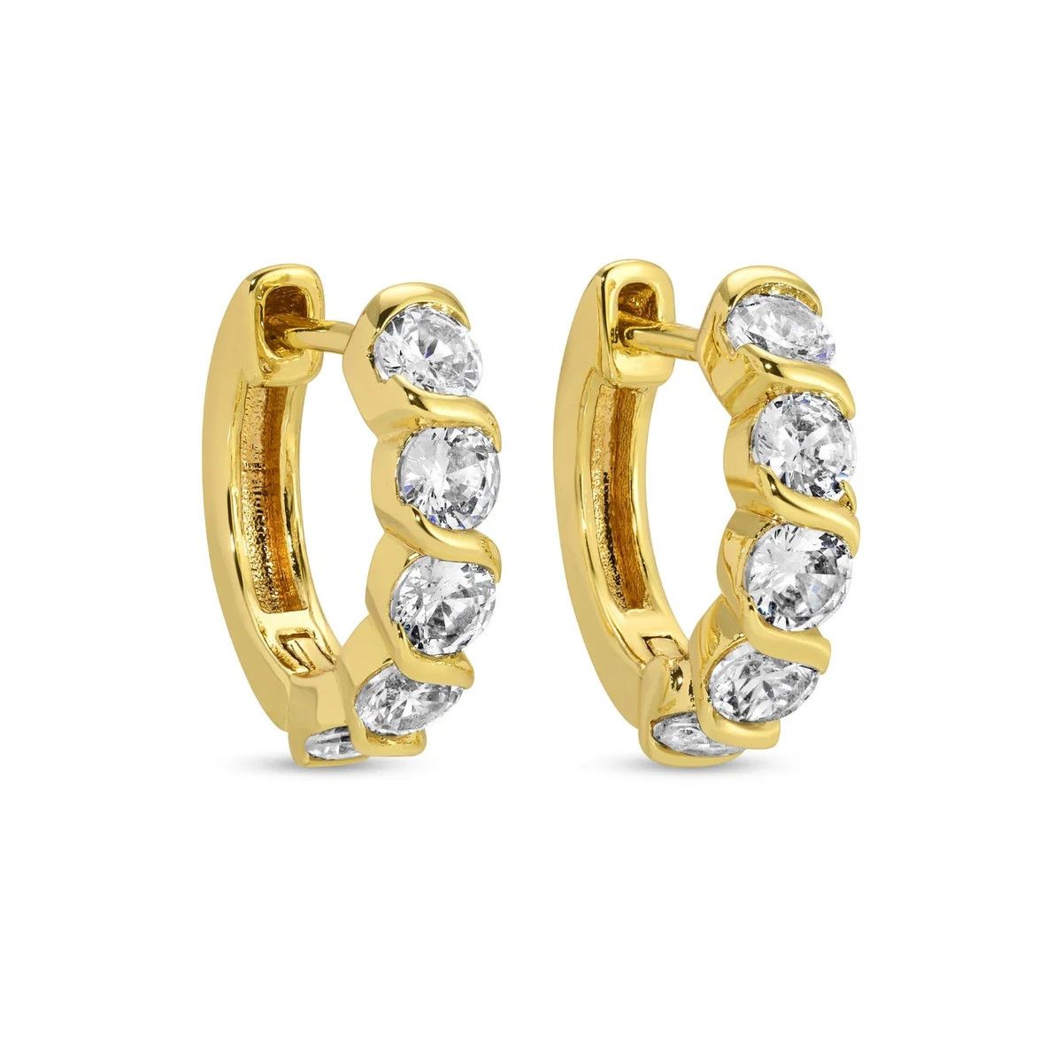 Small CZ Huggies, Gold