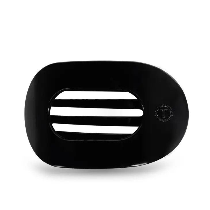 Jet Black Flat Round Hair Clip, Size: Large