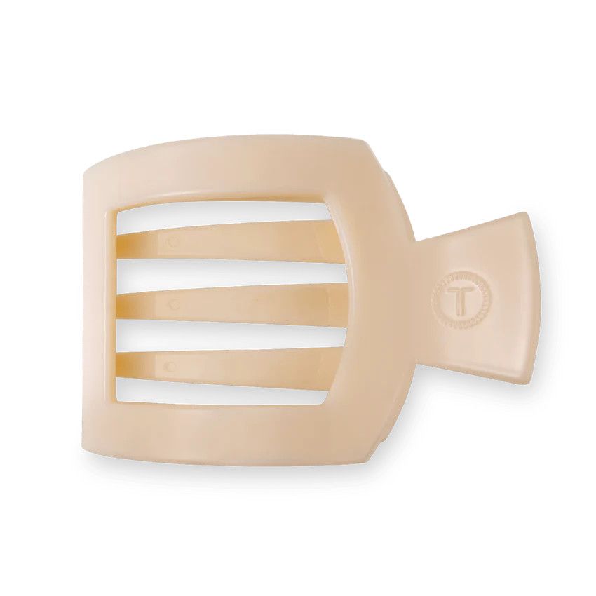 Almond Beige Flat Square Hair Clip, Size: Large