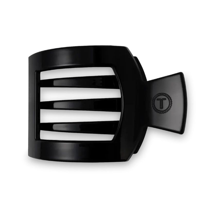 Jet Black Flat Square Hair Clip