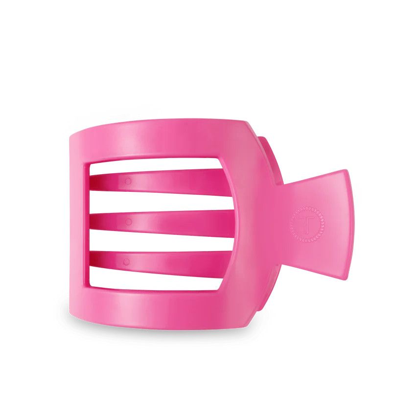 Paradise Pink Flat Square Hair Clip, Size: Large
