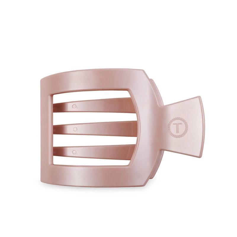 Pearly Pink Flat Square Hair Clip