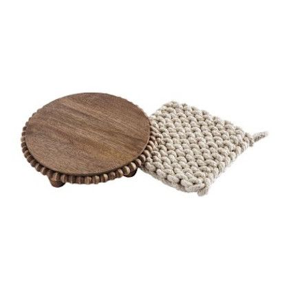 Beaded Trivet with Crochet Pot Holder SOLD