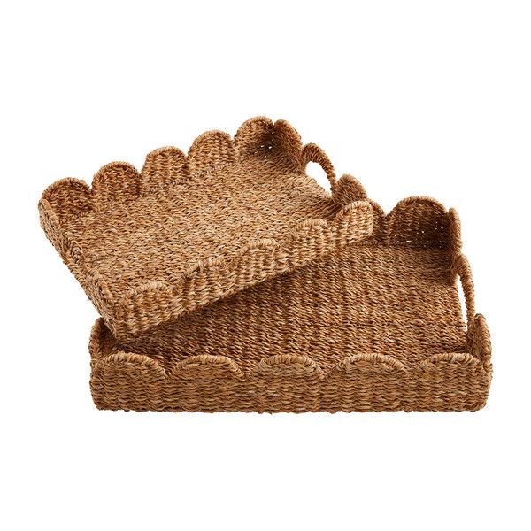 Scallop Natural Woven Tray